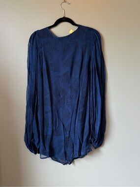Winter Kate - Navy Mini Dress with Sheet Sleeves - Size S